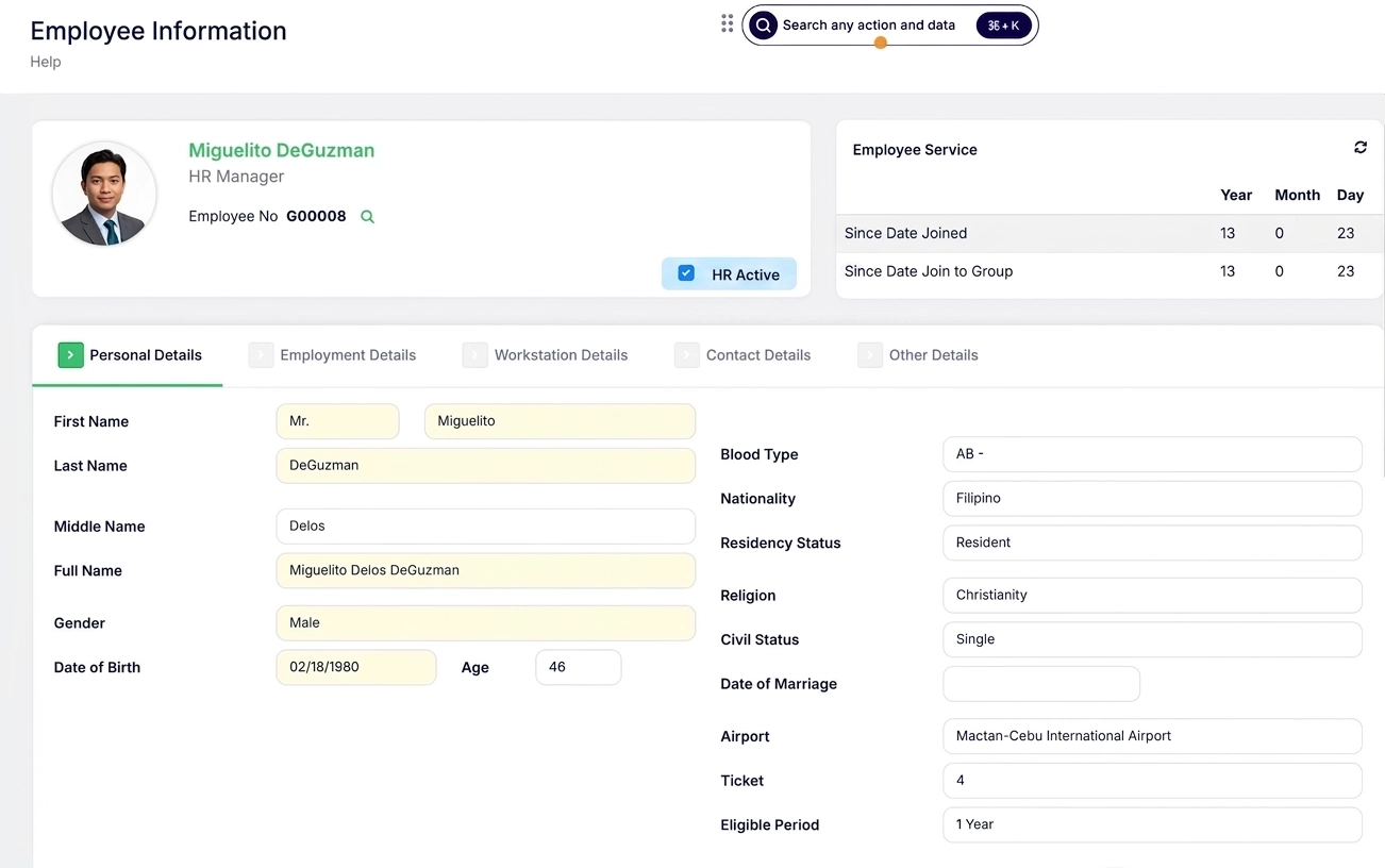 PeoplesHR dashboard